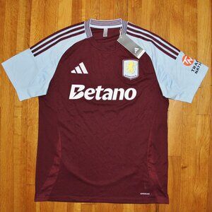 Adidas Aston Villa 2024/25 Home Soccer Jersey Mens L Maroon Blue